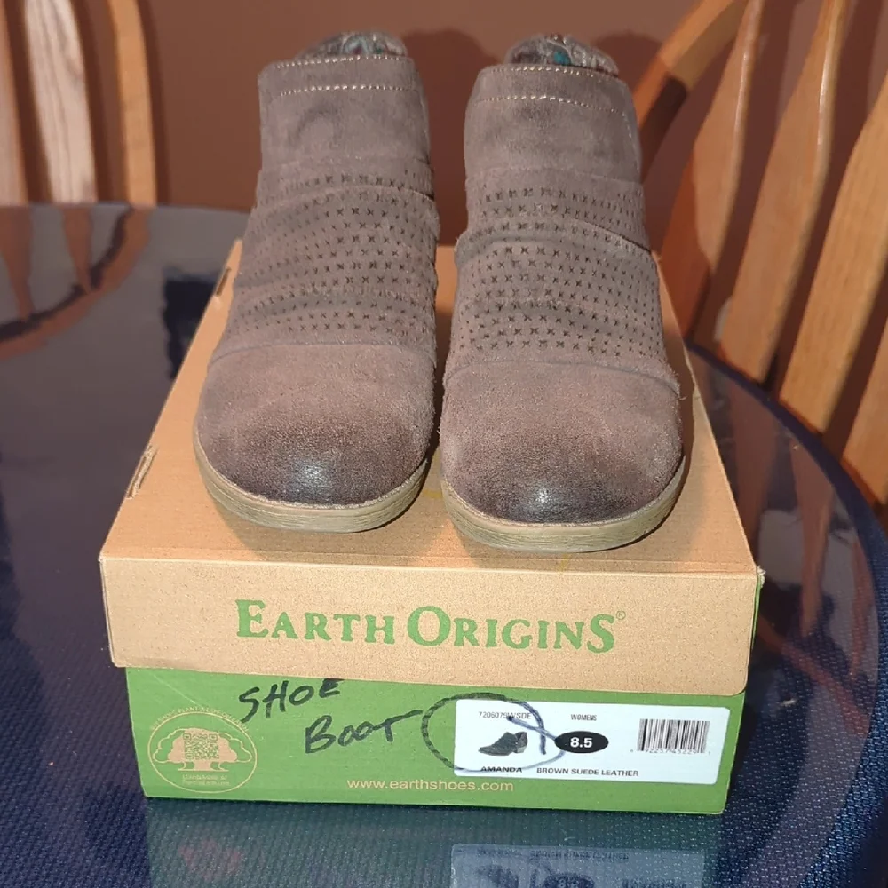 Earth Origins Dark Brown Perforated Booties